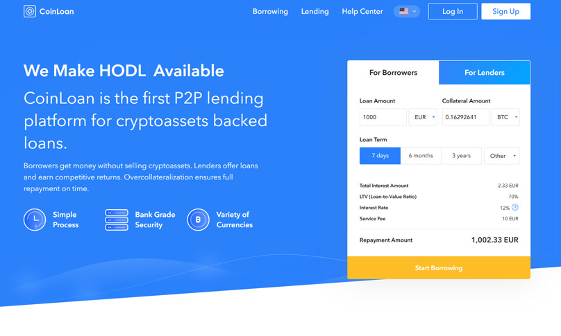 หน้าแรกของ Coinloan