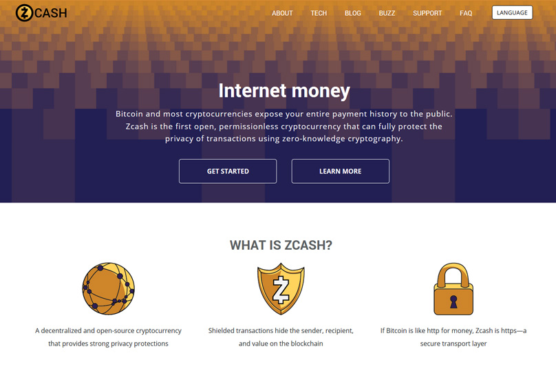 Уебсайт на ZCash