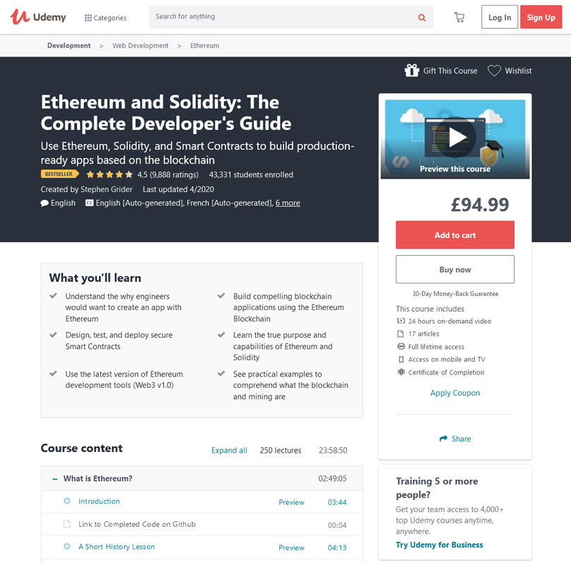 Ethereum và Solidity: Hướng dẫn hoàn chỉnh cho nhà phát triển